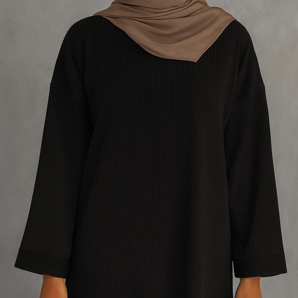 Woven Abaya - Black