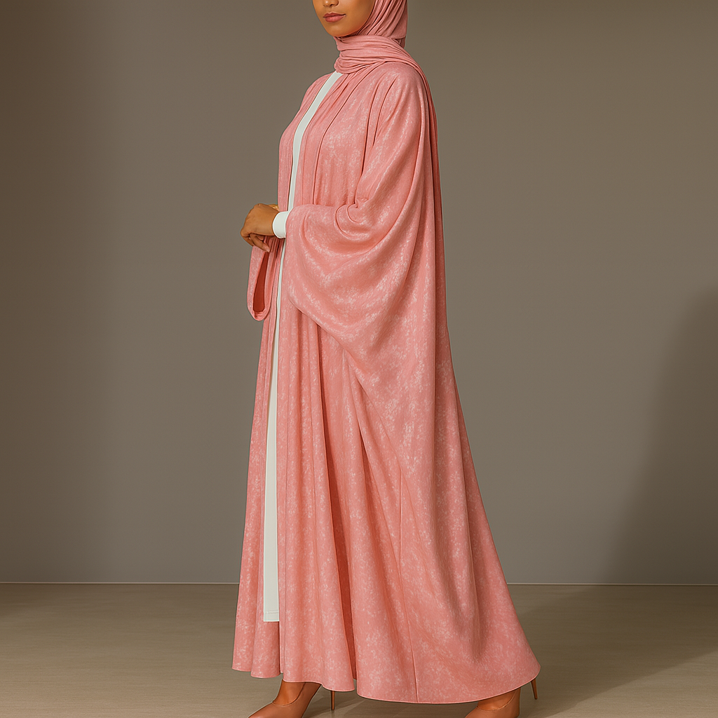 Premium Open Abaya - Blush Pink