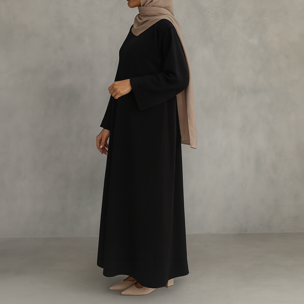 Woven Abaya - Black
