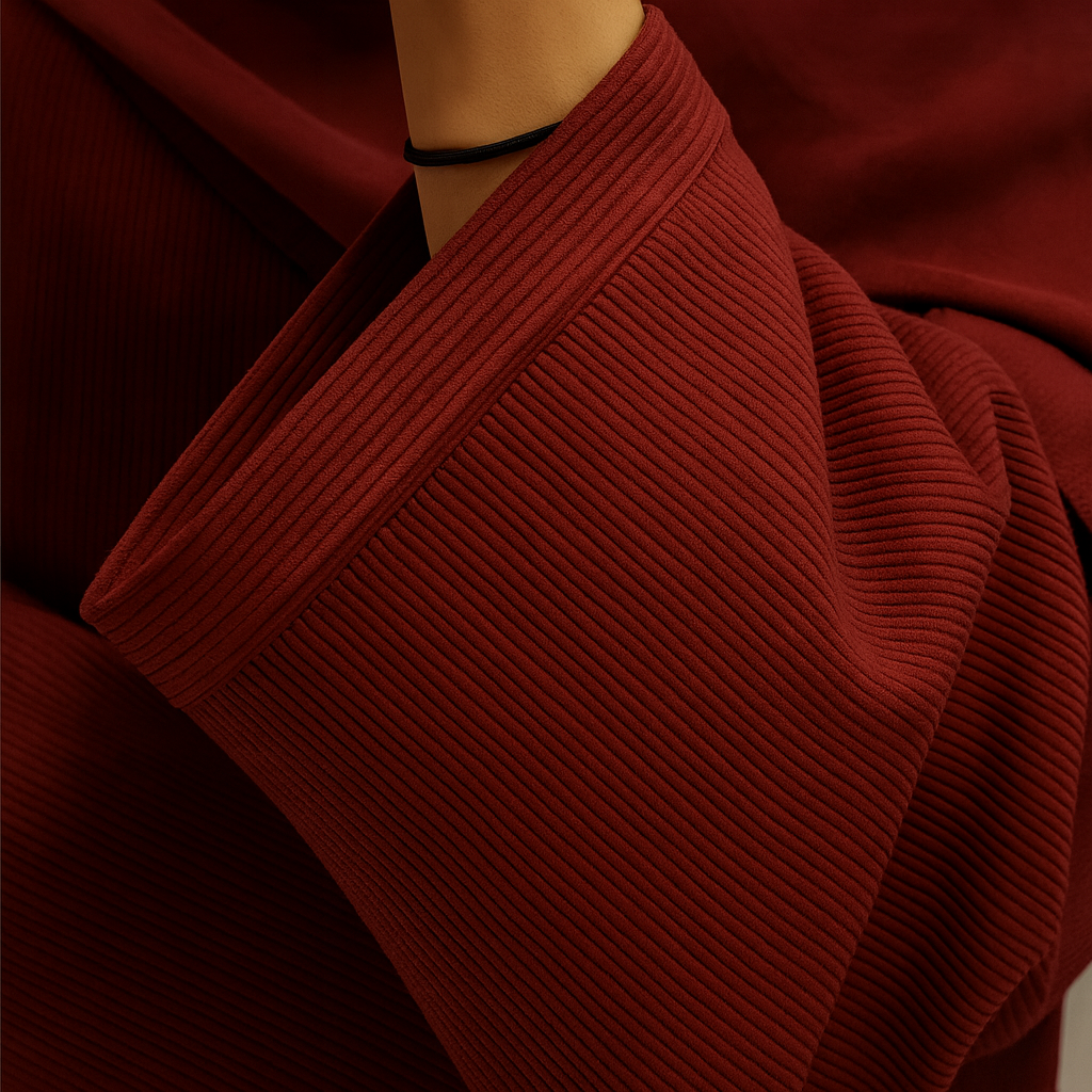 Woven Abaya - Maroon