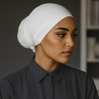 Premium Satin Lined Under Cap - White