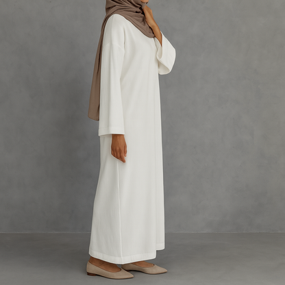 Woven Abaya - White