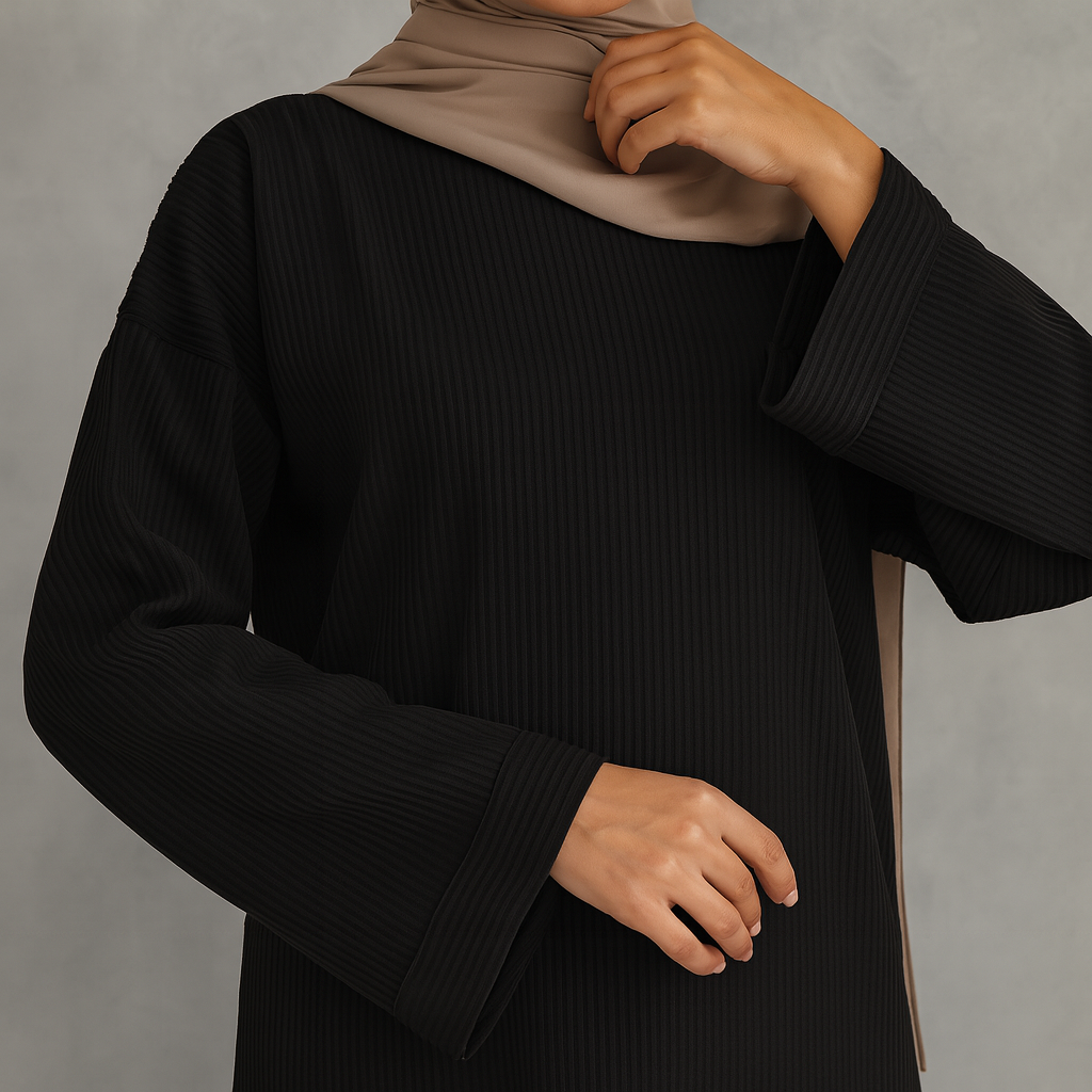Woven Abaya - Black
