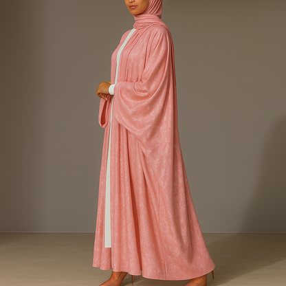 Premium Open Abaya - Blush Pink