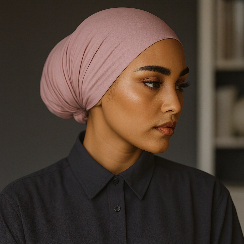 Premium Satin Lined Under Cap - Blush Pink