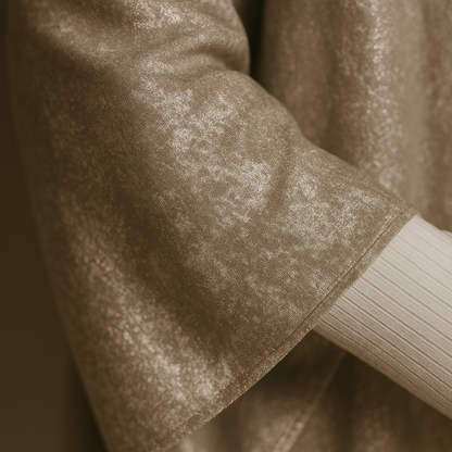 Premium Open Abaya - Silver Beige