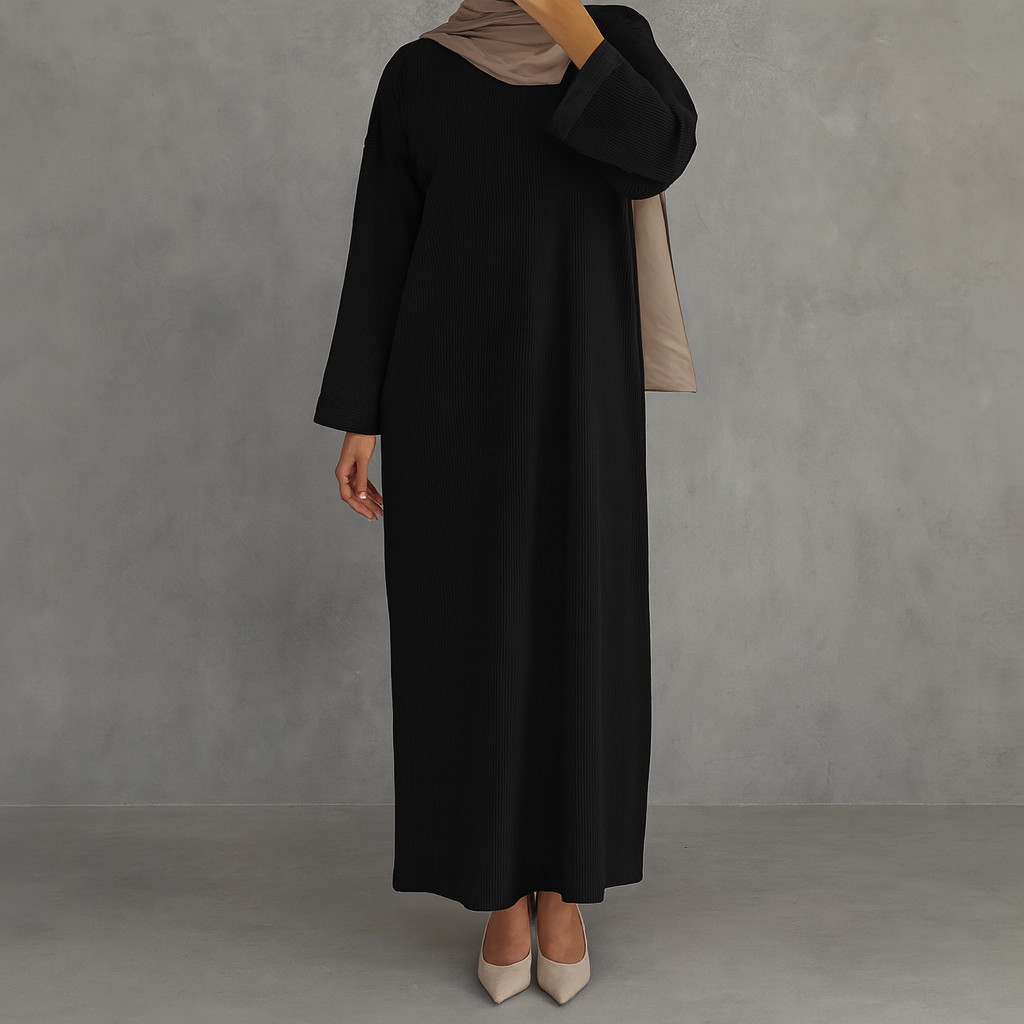 Woven Abaya - Black
