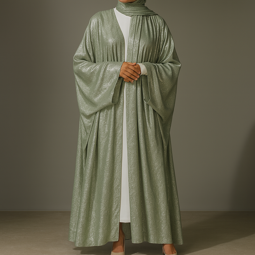 Premium Open Abaya - Emerald Green