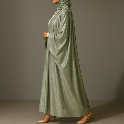 Premium Open Abaya - Emerald Green