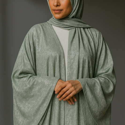 Premium Open Abaya - Emerald Green