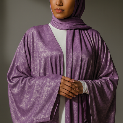 Premium Open Abaya - Plum Purple