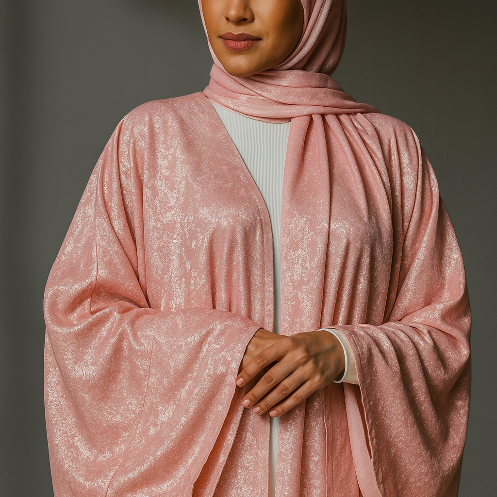 Premium Open Abaya - Blush Pink